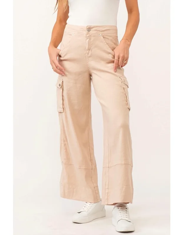 Marvin Wide Leg Cargo Soft Seashell Pants