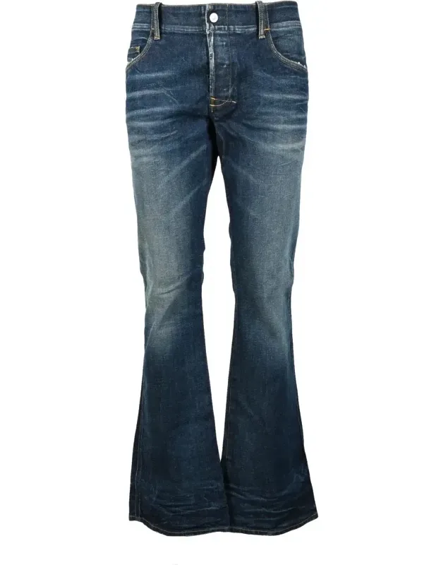 D-backler Slim Jeans With Subtle Fading And Button Closure