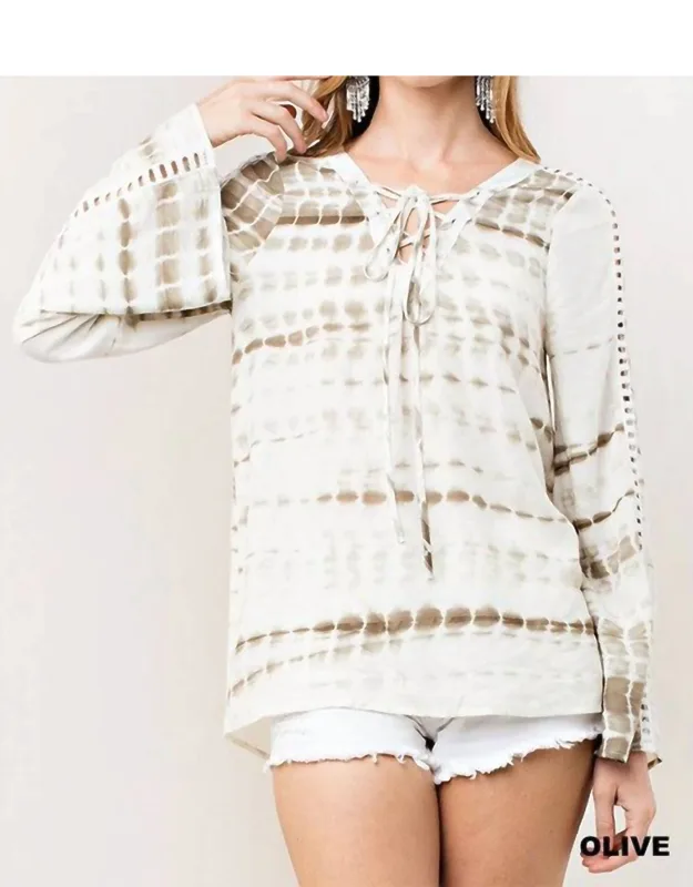 Tie Dye Lace Up Top