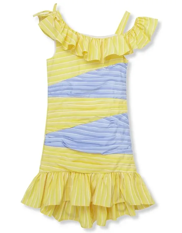 Colorblock High-low Dress