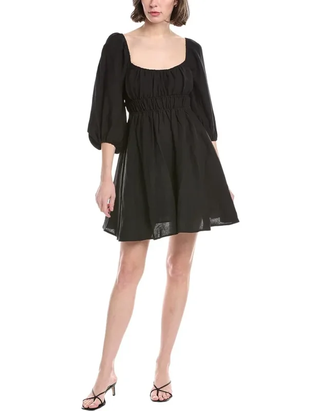 Linen-blend Mini Dress