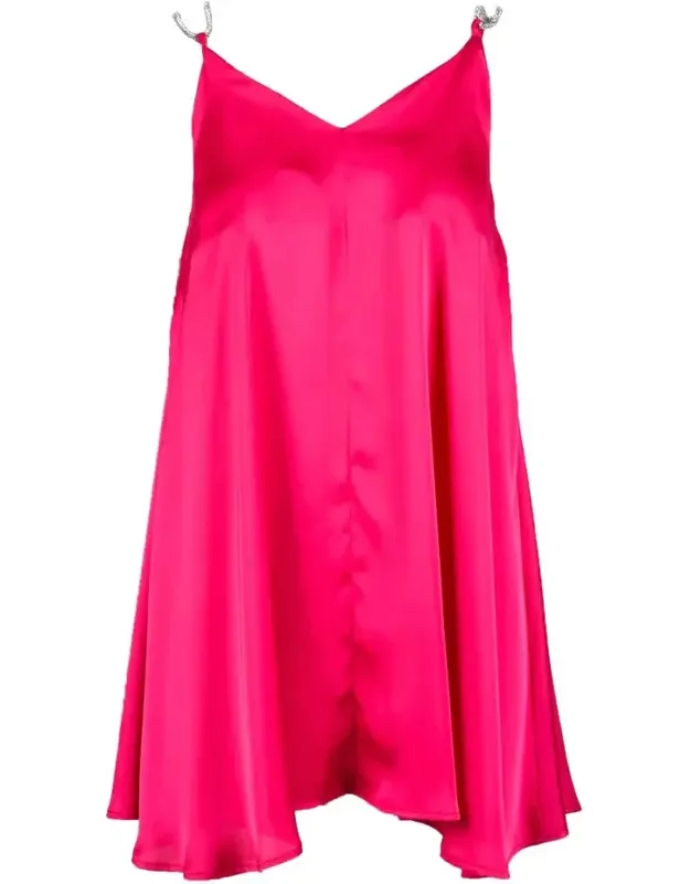 Mini Dress With Rhinestone-embellished Straps