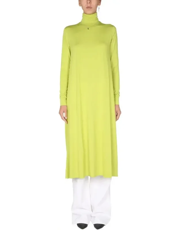 High Neck Jersey Midi Dress