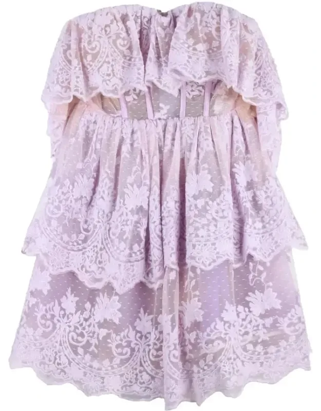 Mini Dress With Intricate Floral Lace Layers