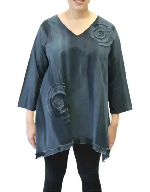 Hand Painted Cotton Fringe Swirl Tunic