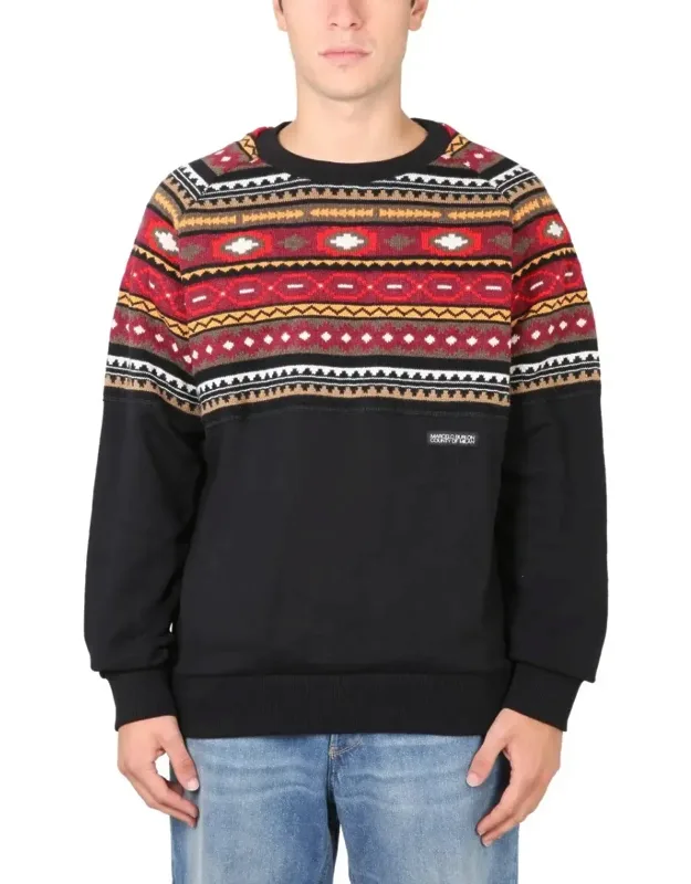 Geometric Pattern Crew Neck Sweatshirt