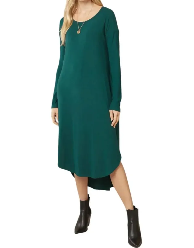 Ribbed Pocket Midi Dress