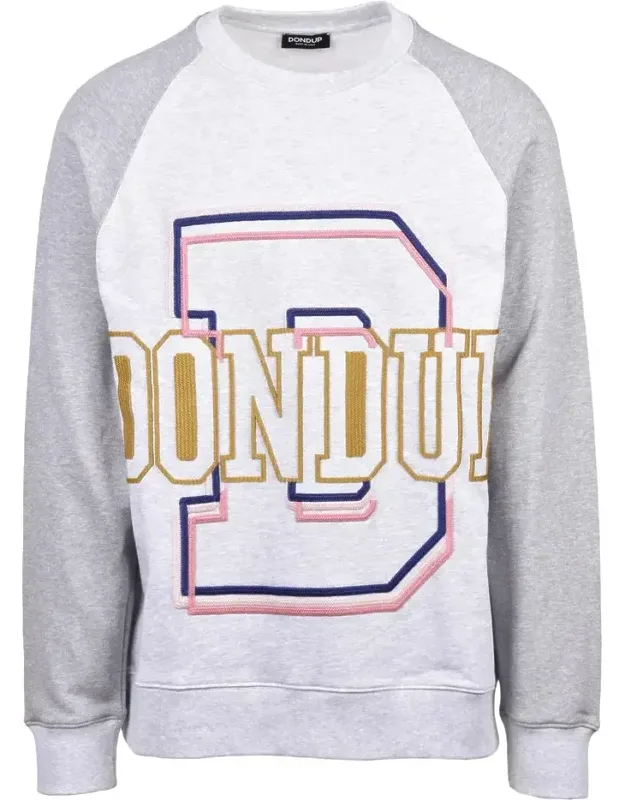 _sweatshirt - Grey With Vibrant Blue And Pink Design_