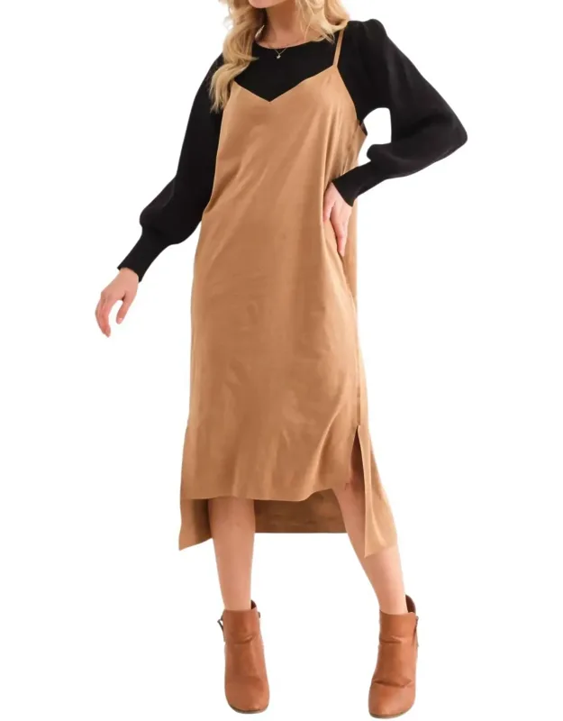 Greatest Day Ever Faux Suede Dress