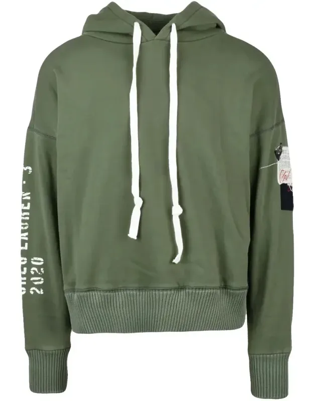 Cropped Hoodie With Contrasting Drawstrings