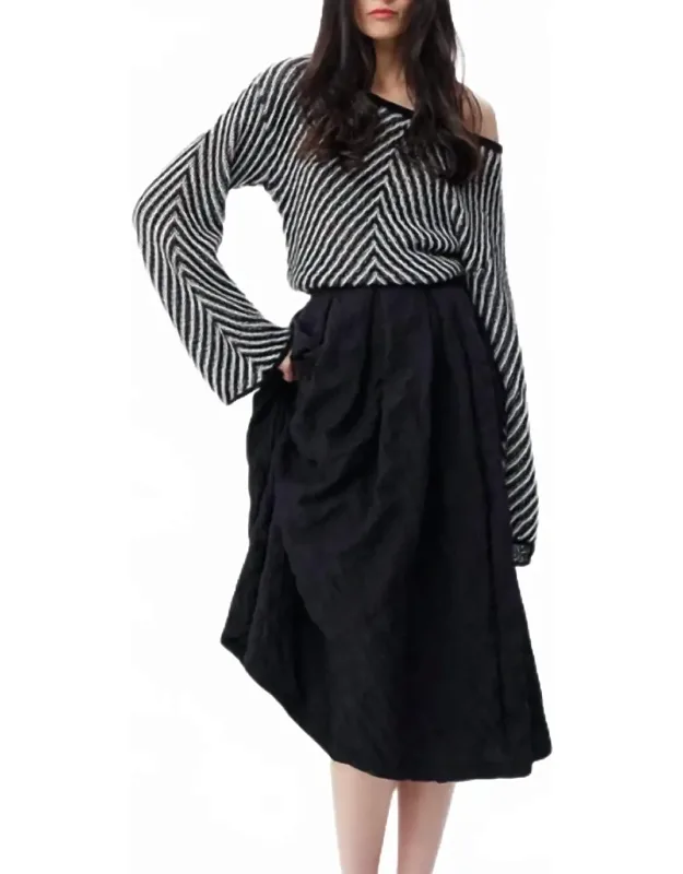 Calypso Plaid Box Pleat Midi Skirt