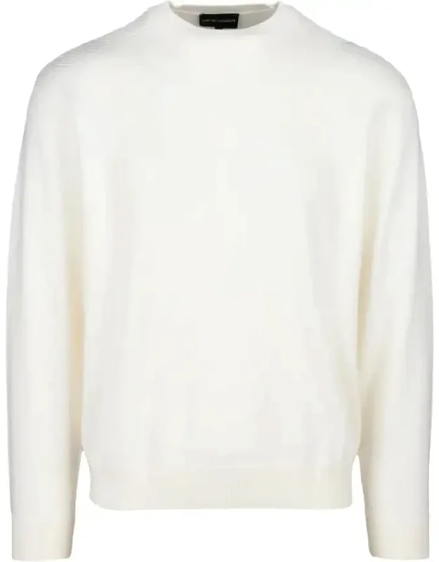 Virgin Wool Sweater - Crew Neckline, Ribbed Cuffs And Hem
