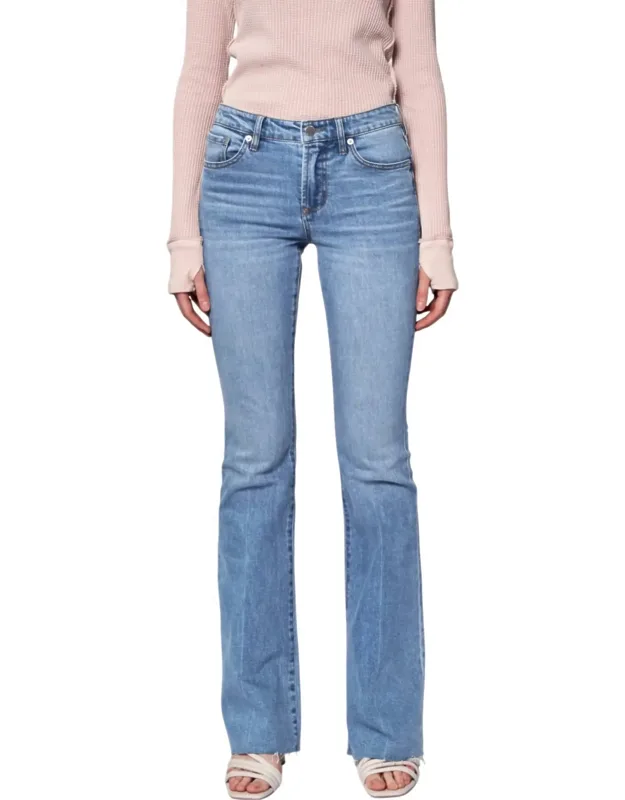 Bella Rose Mid Rise Flare Jeans