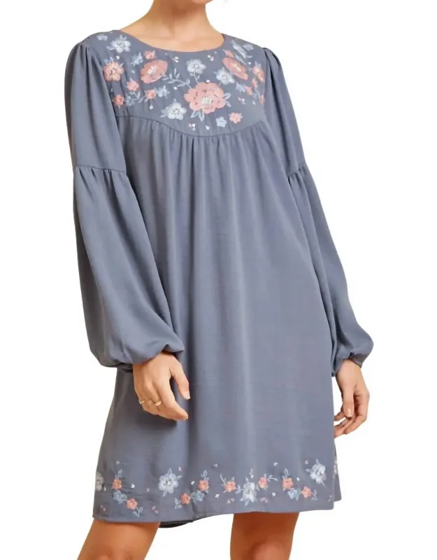 Floral Embroidered Babydoll Dress