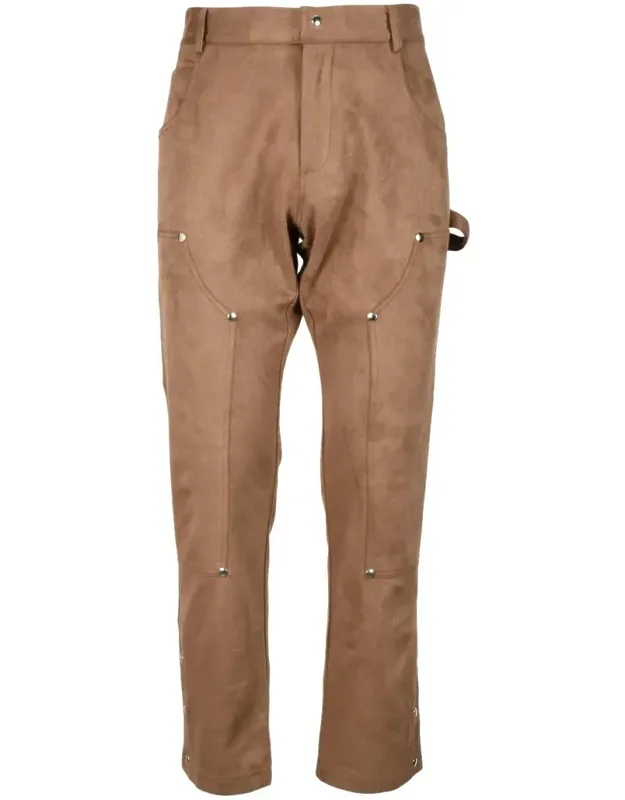 Faux Suede Cargo Trousers