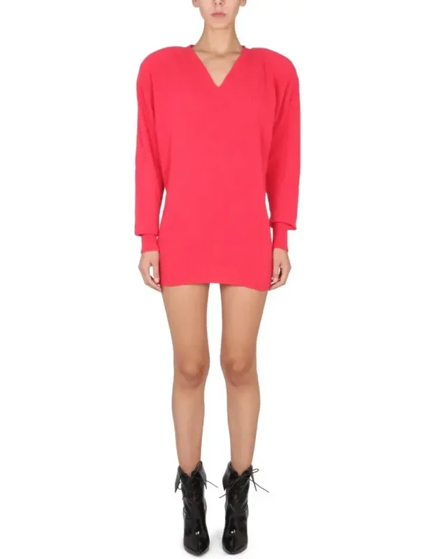 Structured V-neck Mini Dress