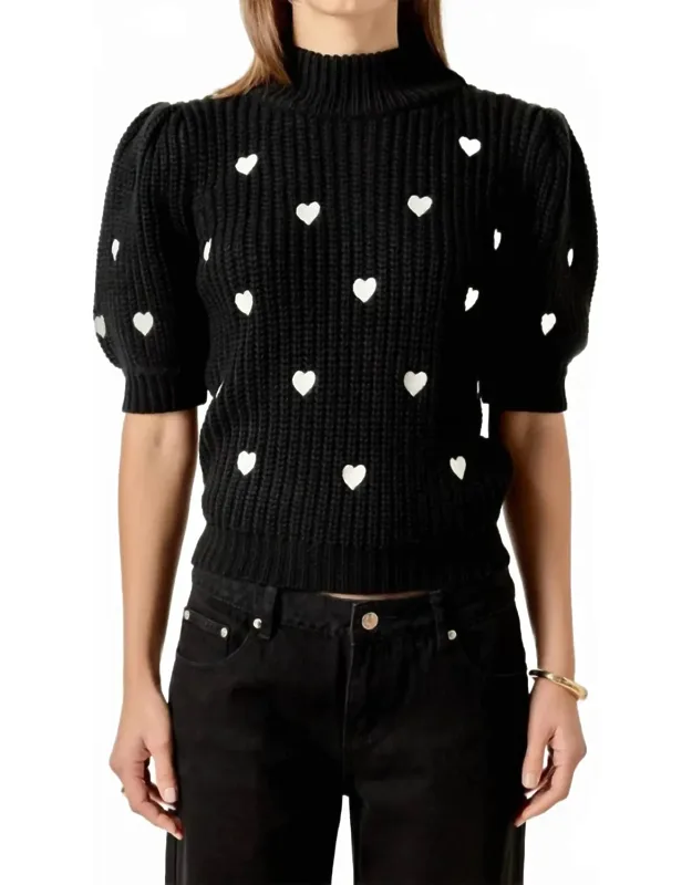 Embroidered Heart Sweater