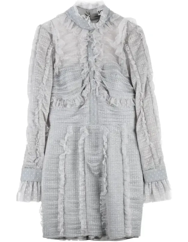 Tulle Dress With Cuffed Sleeves