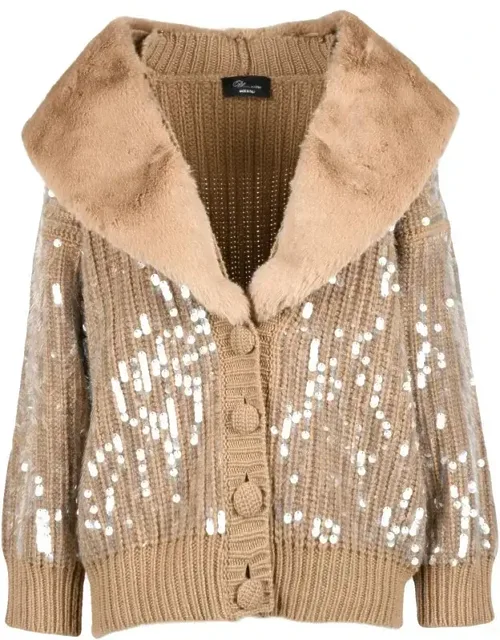 Sequin Plush Cardigan
