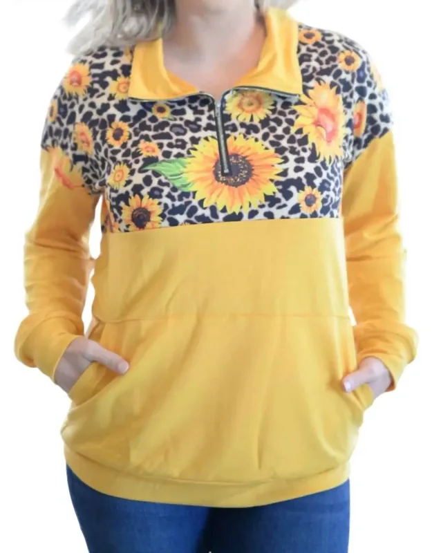 Sunflower Zip Up Pullover
