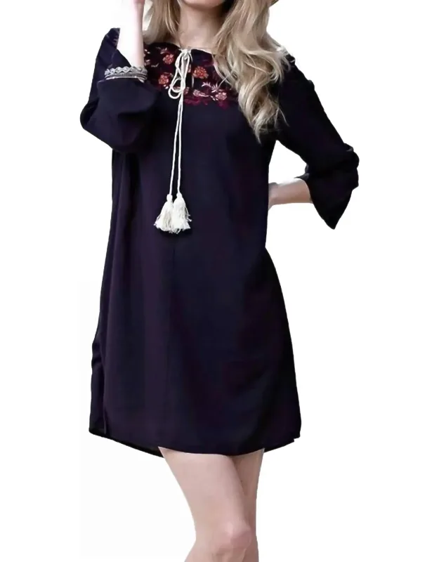 Floral Embroidered Shift Dress