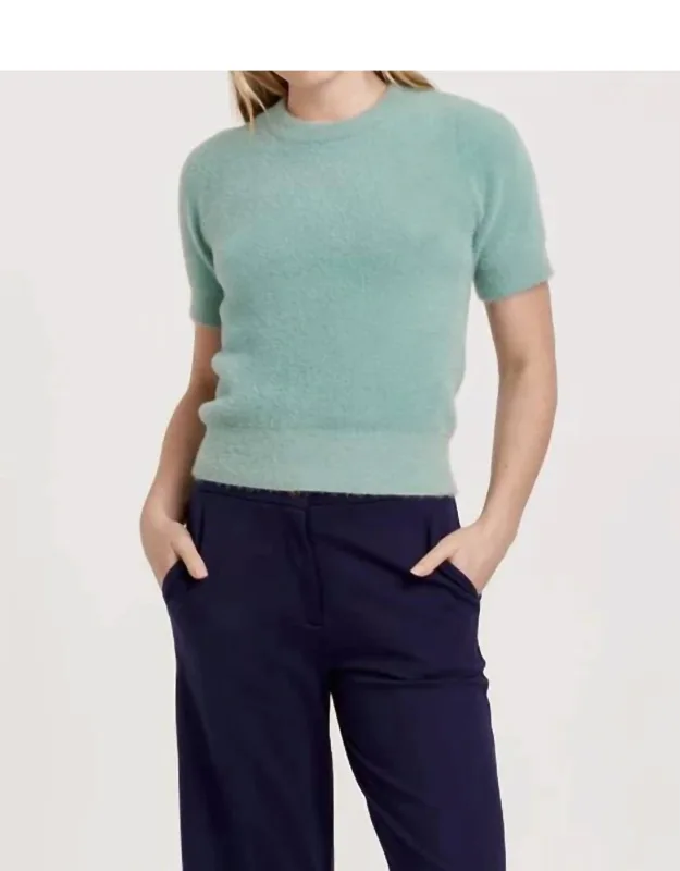Suzie Fuzzy Short Sleeve Sweater