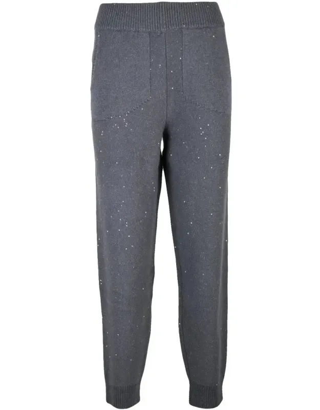 Knitted Trousers With Sequined Detailing