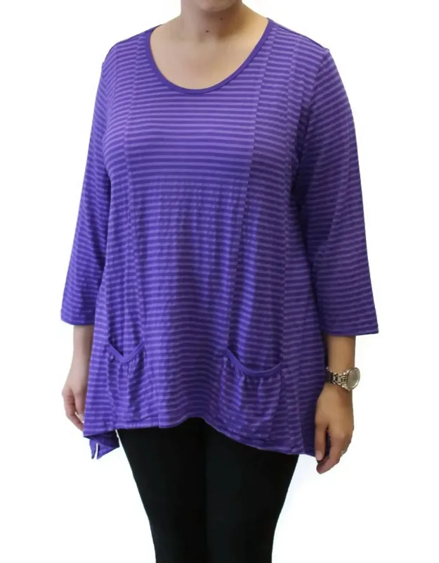 Tonal Striped Pocket Tunic