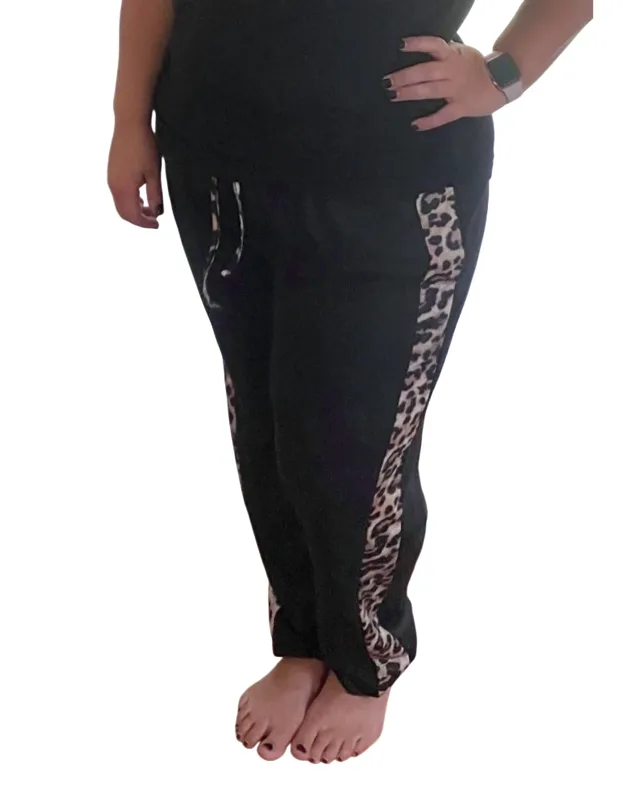 Leopard Trimmed Joggers