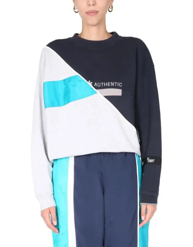 Diagonal Design Crew Neck Sweatshirt