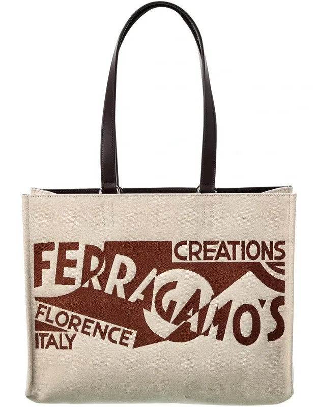 Logo Medium Canvas & Leather Tote