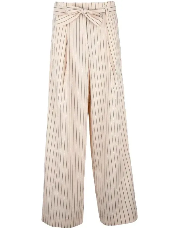 High-waisted Pinstripe Palazzo Pants
