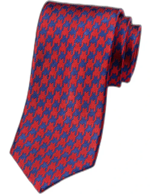 Houndstooth Woven Silk Tie