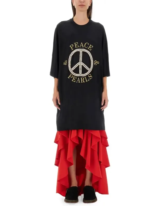 Peace & Pearls Cotton Interlock Dress