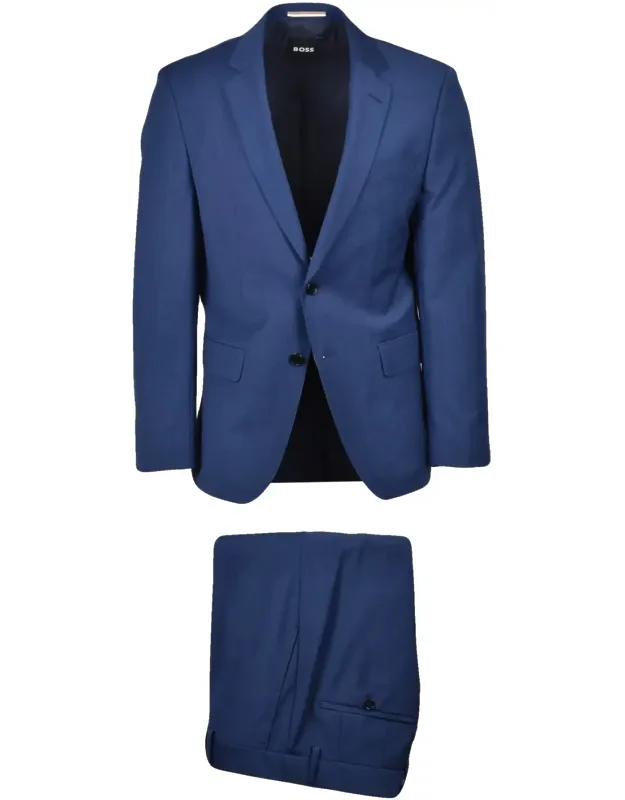 Suit Slim Fit - Blue, Tailored Jacket With Two-button Closure, Classic Cut Trousers