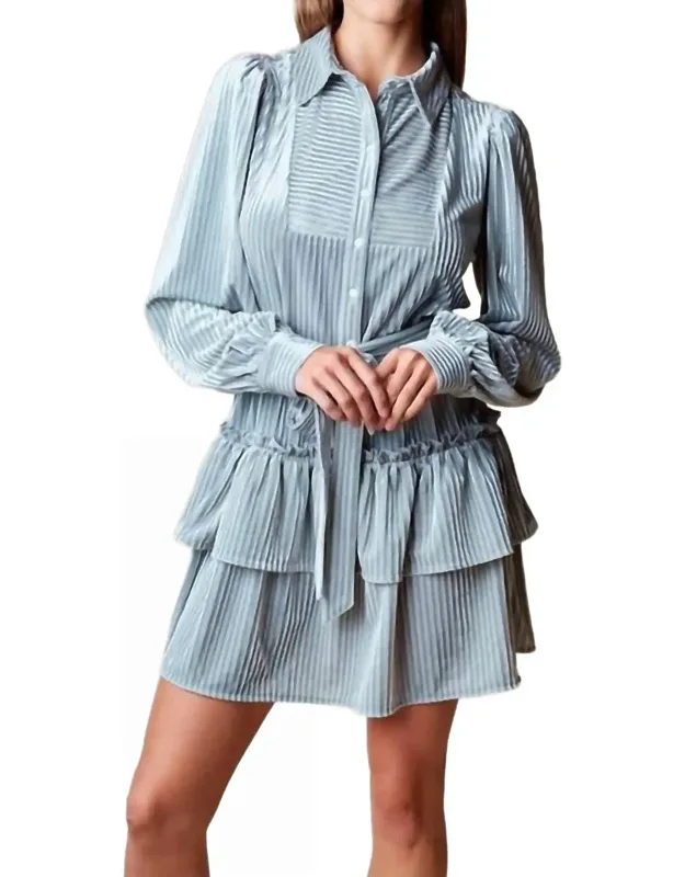 Evette Velvet Shirt Dress
