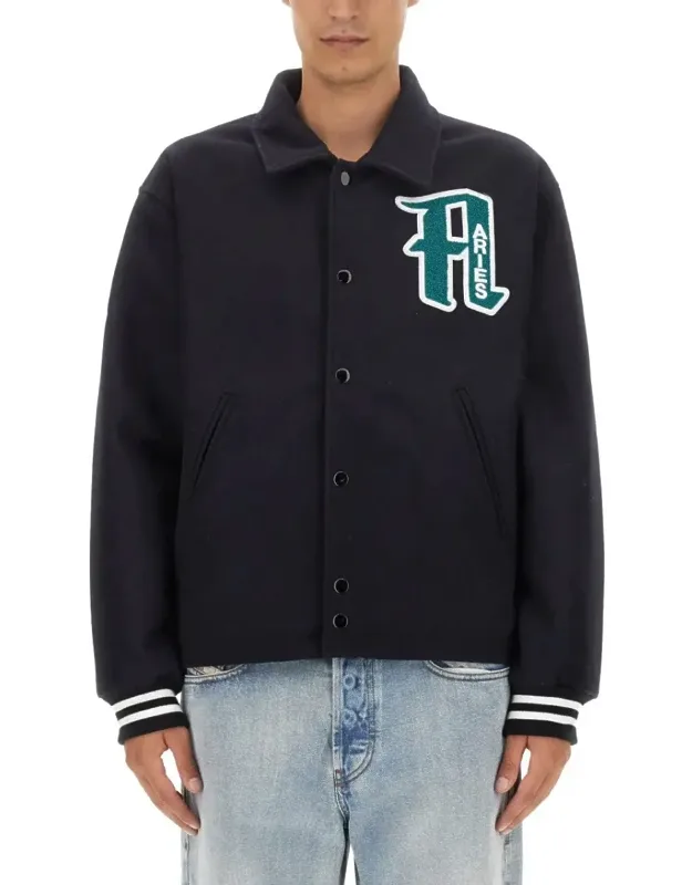 Embroidered Wool Varsity Jacket