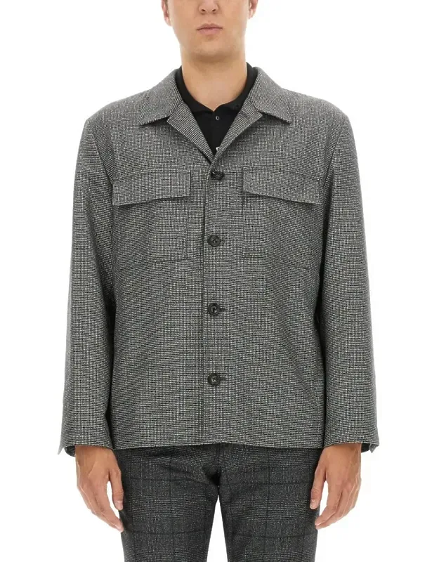 Wool Shirt With Classic Collar
