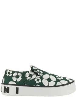 Slip-on Sneakers With Bold Floral Pattern
