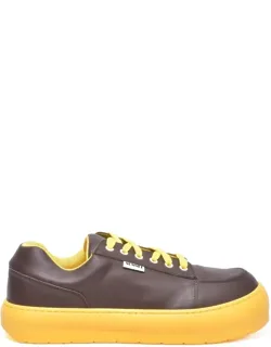 Leather Sneaker - Premium Rubber Sole, Lace-up Design