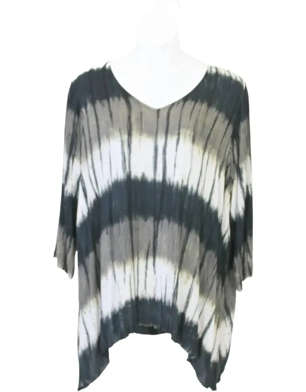 Tie Dye Shark Bite Hem Tunic