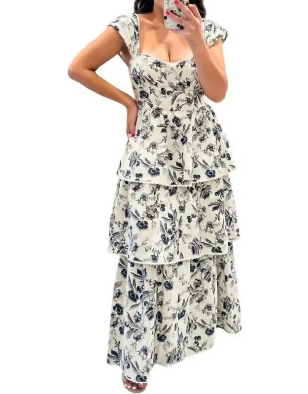 The Saratogian Floral Ruffle Dress