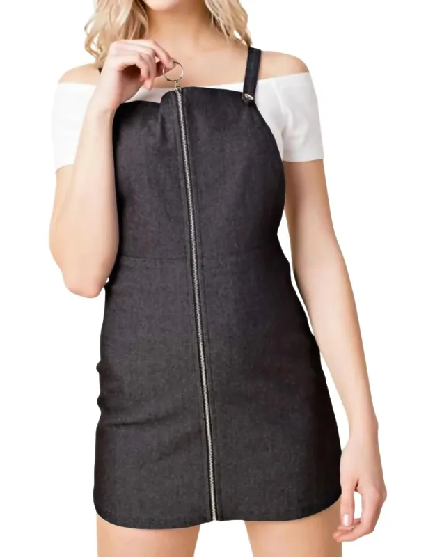 Zip Up Overall Dress