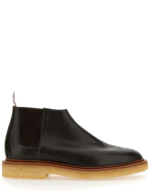 Chelsea Boot With Polished Leather Upper And Elastic Side Panels