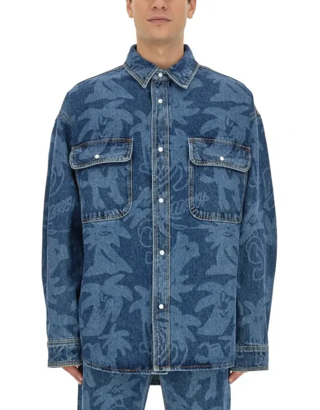Jacket With Distinctive All-over Palm Print