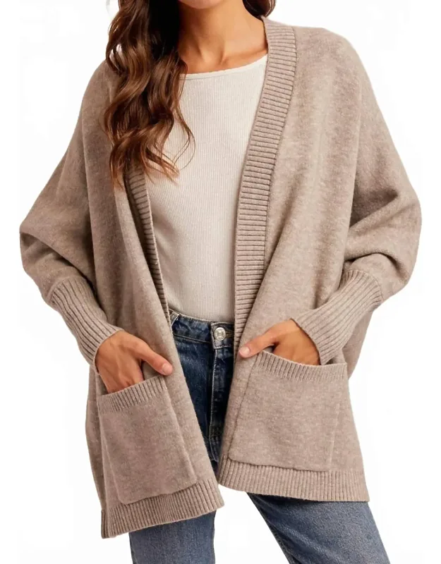 Dolman Sleeve Hoodie Cardigan