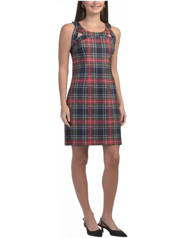 Sleeveless Plaid Mini Dress