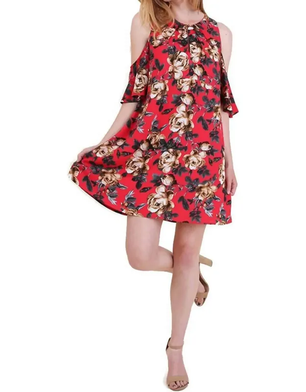 Floral Cold Shoulder Dress