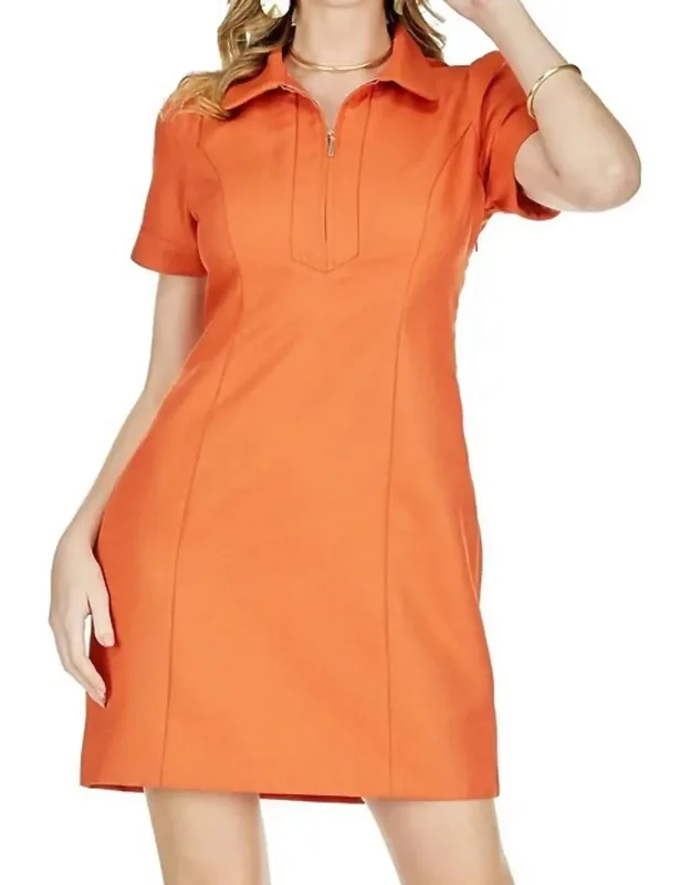 Zip Front Fitted Dress