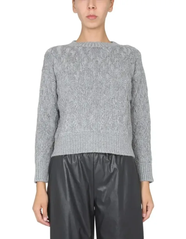 Textured Braided Knit Sweater